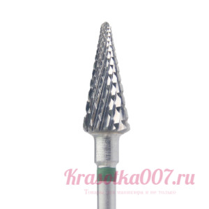Фреза ТВС КМИЗ Конус 6мм зеленая насечка,Т24