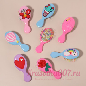 Расчёска массажная, 6 × 14,5 см, рисунок МИКС