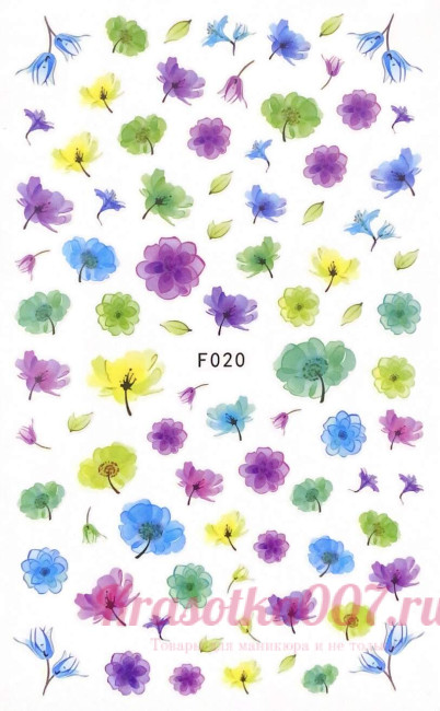 Наклейки для ногтей F020