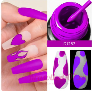 Гель краска с кистью DJ287, 5 мл