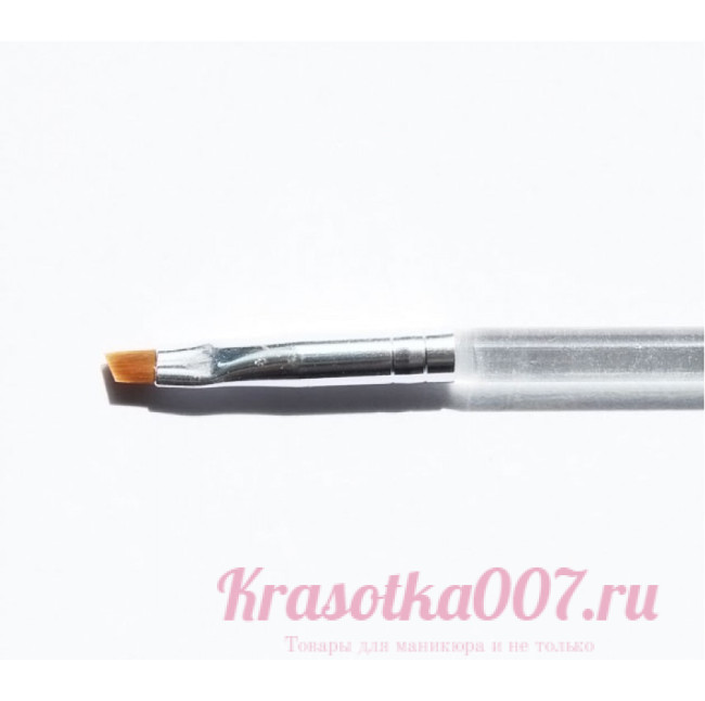 Кисть со скошенным крам с прозрачной ручкой