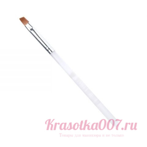 Кисть со скошенным крам с прозрачной ручкой