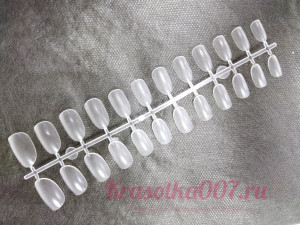 Гелевые типсы овал матовый, 24 шт