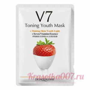 BioAqua Тканевая маска с комплексом витаминов V7 и экстрактом клубники
