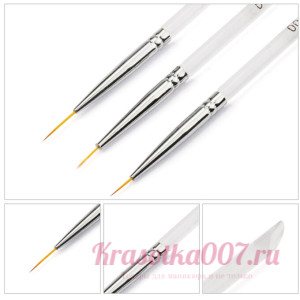 Набор кистей тонких прозрачных 3 шт