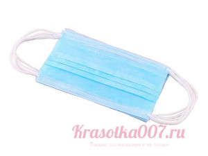 Маска одноразовая голубая, 3 шт