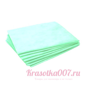 Простыни одноразовые из нетканного матриала зеленые 12гр,20шт