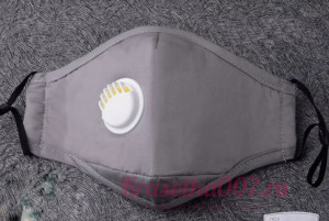 Маска мастера с клапаном серая многоразовая с фильтрами