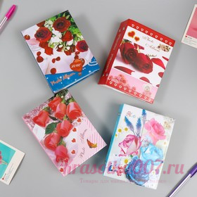 Фотоальбом на 100 фото 10х15 см "Цветы" МИКС 16,5х12х5 см