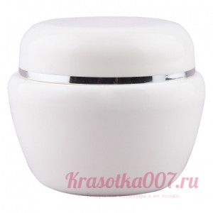 Баночка для геля белая с серебрянным ободком 20 г
