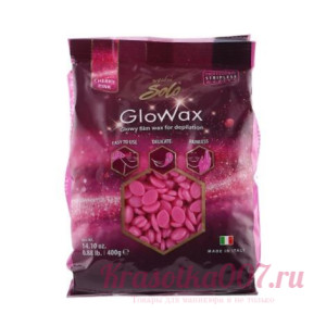 Italwax, Воск для депиляции горячий Solo Glowax Cherry Pink, 400 г