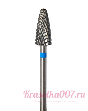 Фреза твердосплавная кукуруза для снятия гель-лака синяя насечка