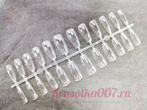 Гелевые типсы балерина короткие, 24 шт