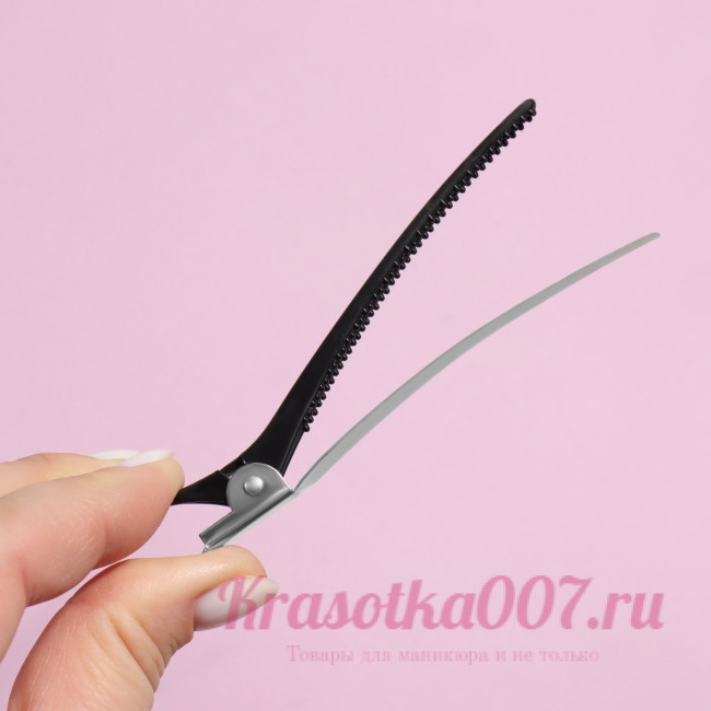 Набор зажимов для волос, 10 см, 6 шт, цвет чёрный