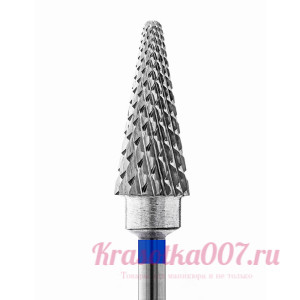 Фреза твердосплавная для снятия гель-лака синяя насечка конус