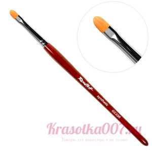 Кисть Roubloff рыжая синтетика /овальная 6/ручка фигурная бордовая GC33R
