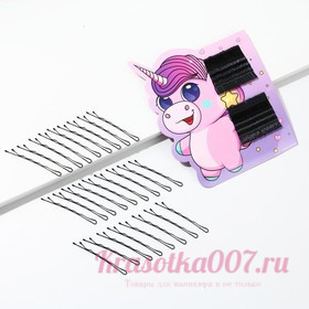 Невидимка для волос «Будь в тренде», чёрная, 60 шт.