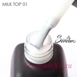 Молочный топ без липкого слоя Milk Top для гель лака Serebro 01 ,11 мл