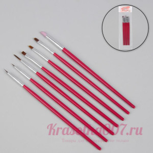 Набор кистей для маникюра 7шт QF