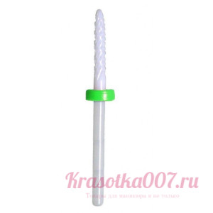 Фреза керамическая "игла" зеленая насечка