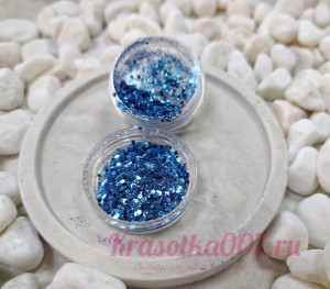 Блестки для ногтей синии 2гр