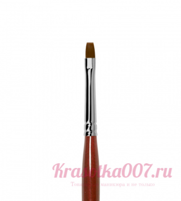 Кисть Roubloff коричневая синтетика /плоская 4/ручка фигурная бордовая GN23R