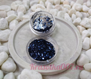 Блестки для ногтей глубокий синий 2гр