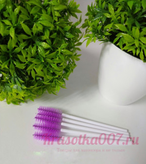 Щеточки для ресниц и бровей фуксия, 5шт