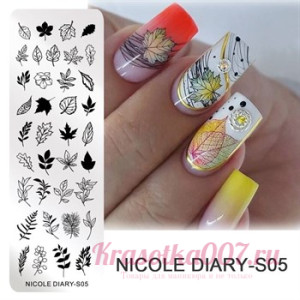 Пластина для стемпинга NICOLE DIARY-S05