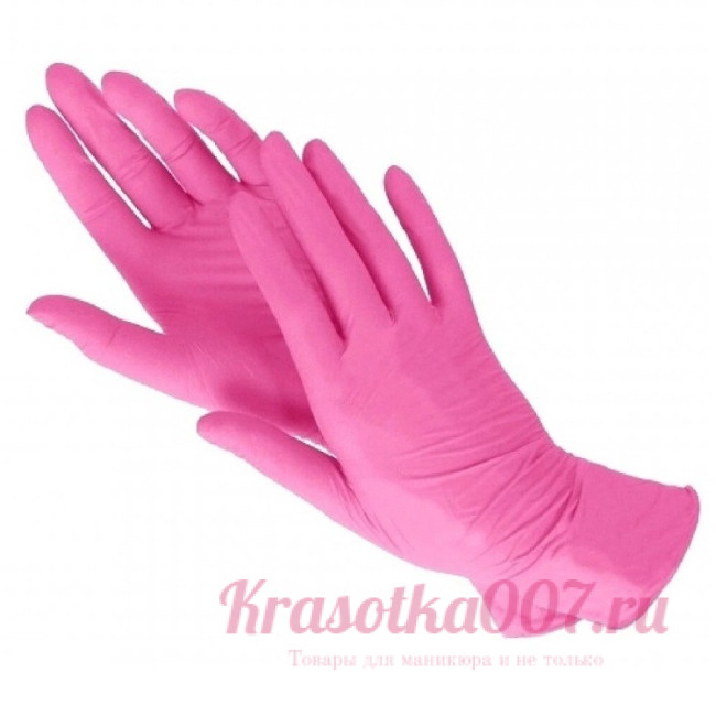 Перчатки Нитриловинил, розовые. 50 пар М
