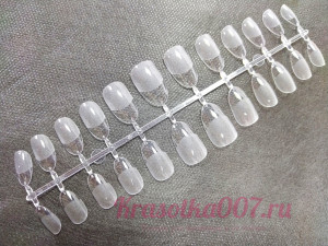 Гелевые типсы овал матовые внутри, 24 шт