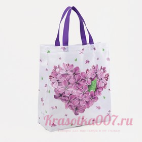 Сумка хозяйственная без застёжки, цвет фиолетовый